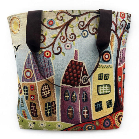 Stofftasche COLOR VILLAGE, Gobelin Jacquard