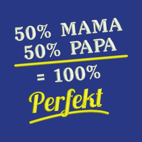 Original Südtiroler Kinder-Bauernschurz "50% Mama 50%Papa..."