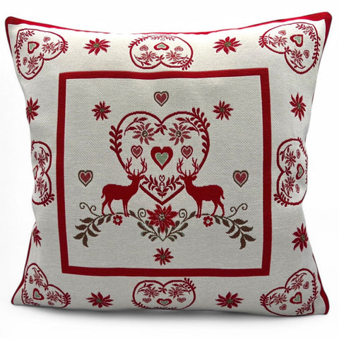 Kissenbezug MONTE CERVO Rot, Gobelin Jacquard, 45x45 cm