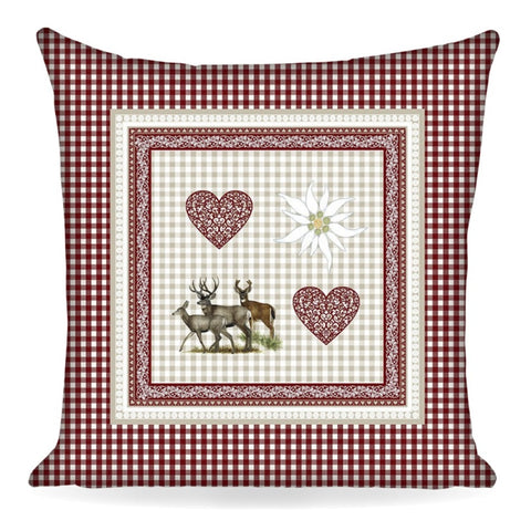 Kissenbezug ALPIN HEART uni, Baumwolle gedruckt, 45x45 cm