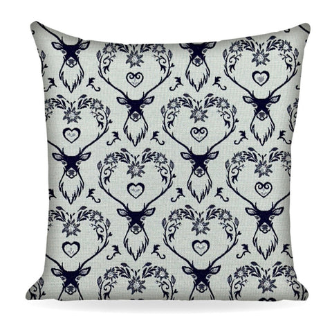 Kissenbezug LANDHAUS HIRSCH, blau, Jacquard, 45x45cm
