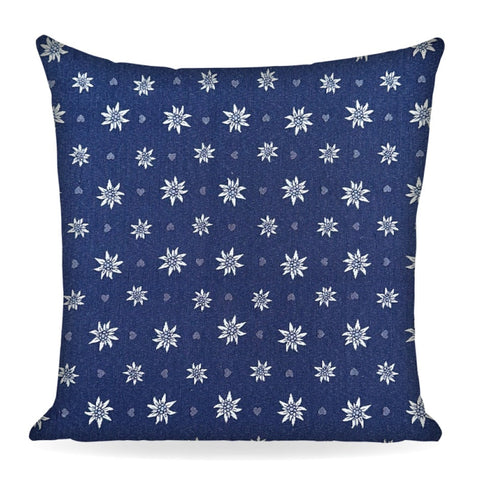 Kissenbezug LANDHAUS EDELWEISS, blau, Jacquard, 45x45cm
