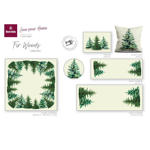 Copricuscino FIR WOOD, uni, Gobelin Jacquard