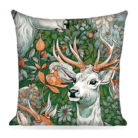 Kissenbezug CERVIDE grün, Gobelin Jacquard, 45x45 cm