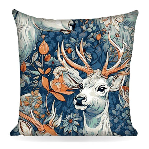 Kissenbezug CERVIDE blau, Gobelin Jacquard, 45x45 cm