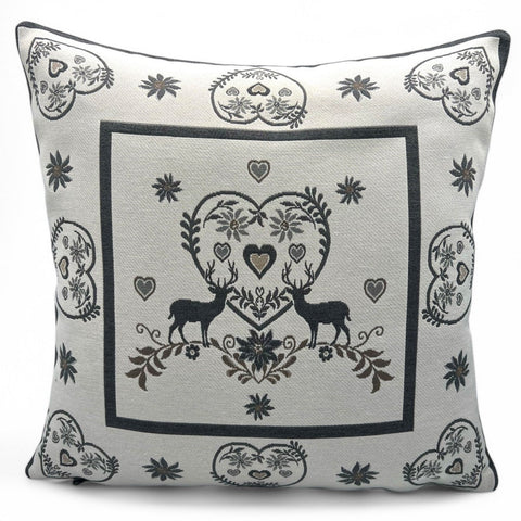 Kissenbezug MONTE CERVO Grau, Gobelin Jacquard, 45x45 cm