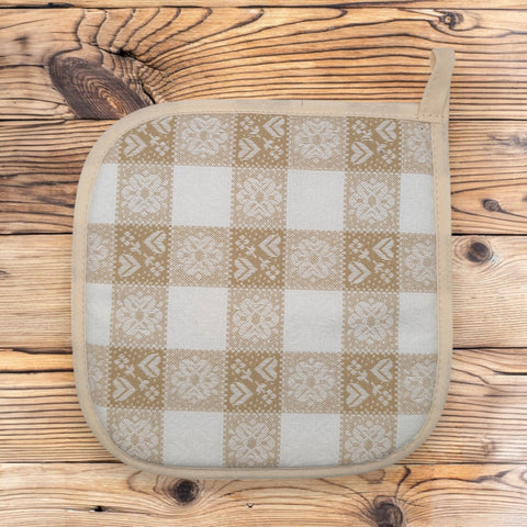 Südtiroler Topflappen quadratisch "Creme"